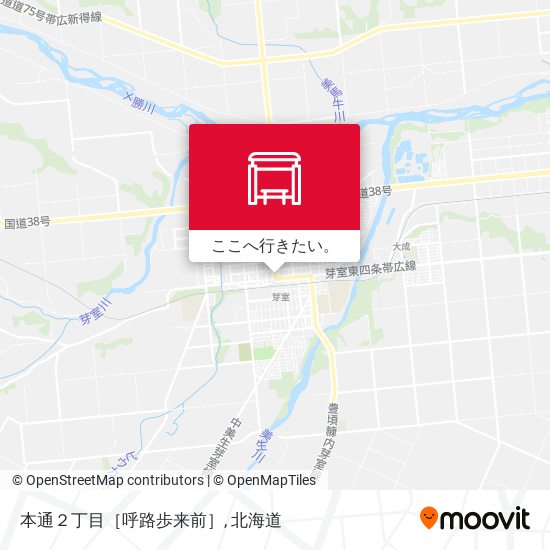 本通２丁目［呼路歩来前］地図