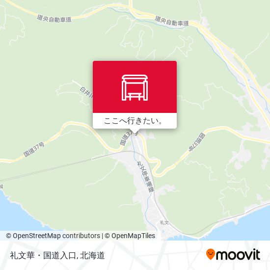 礼文華・国道入口地図
