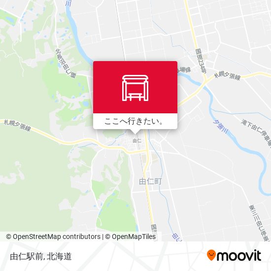 由仁駅前地図