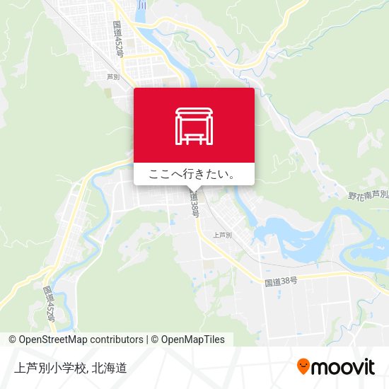 上芦別小学校地図