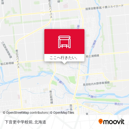 下音更中学校前地図