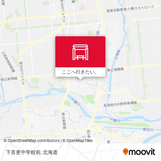 下音更中学校前地図