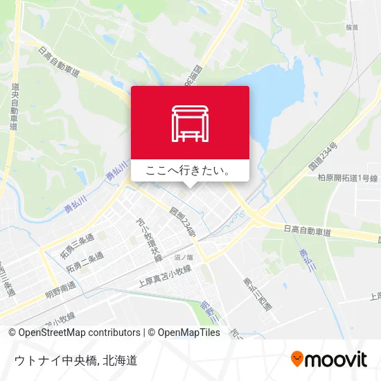 ウトナイ中央橋地図
