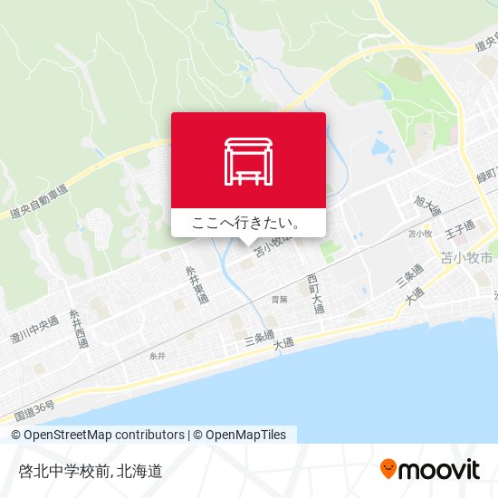 啓北中学校前地図