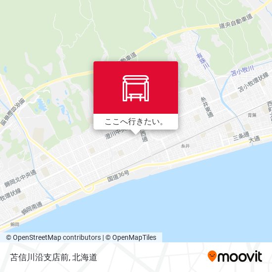 苫信川沿支店前地図