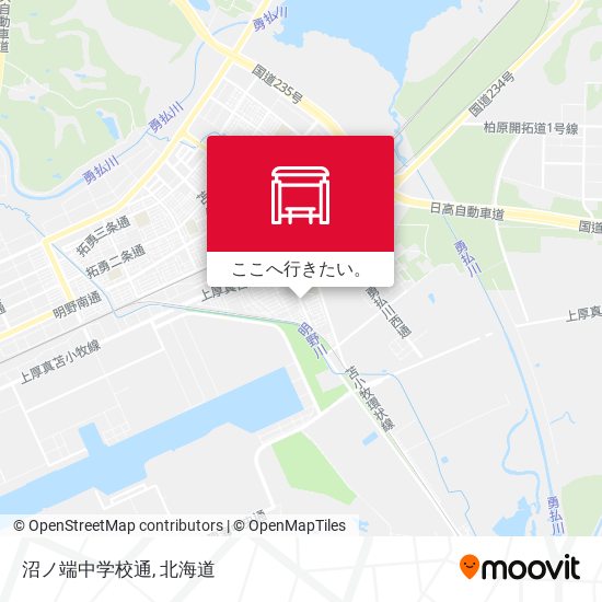 沼ノ端中学校通地図