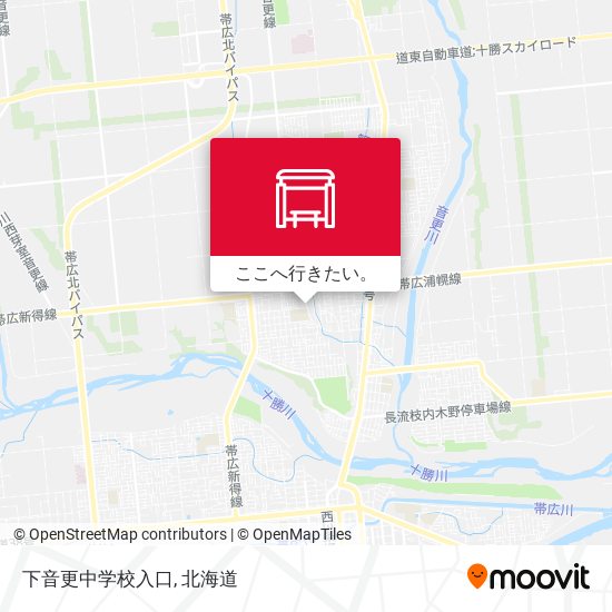 下音更中学校入口地図