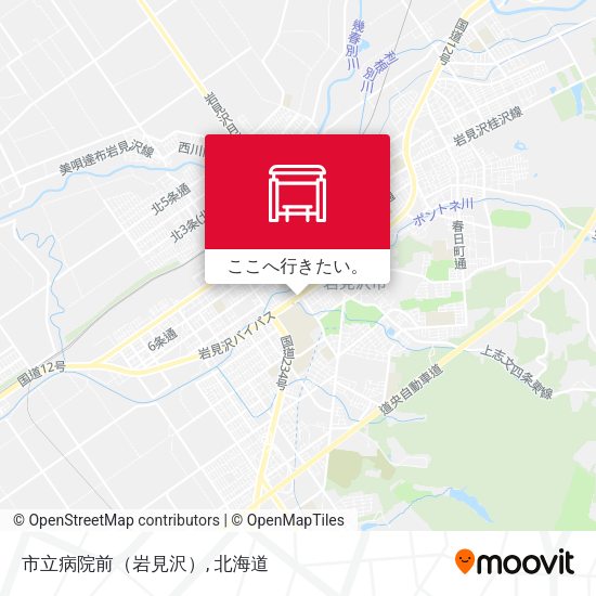 市立病院前（岩見沢）地図