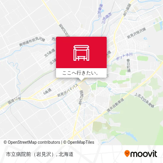 市立病院前（岩見沢）地図