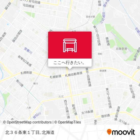 北３６条東１丁目地図