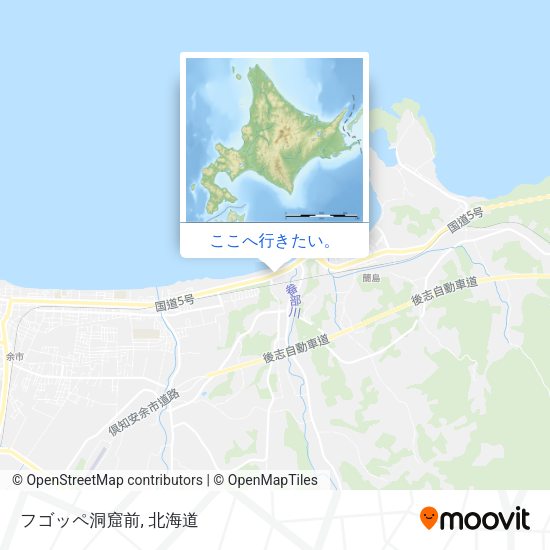 フゴッペ洞窟前地図
