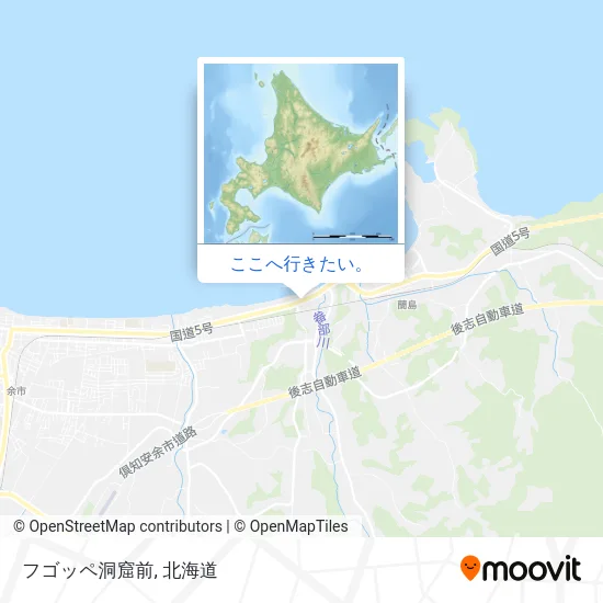 フゴッペ洞窟前地図