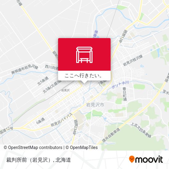 裁判所前（岩見沢）地図