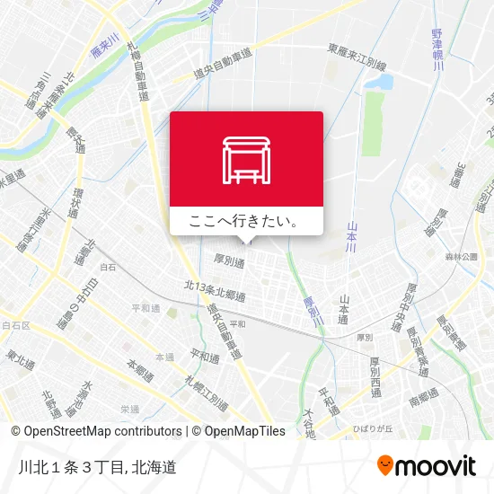 川北１条３丁目地図