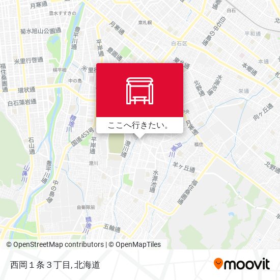 西岡１条３丁目地図