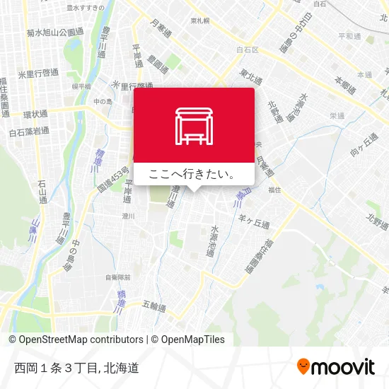 西岡１条３丁目地図