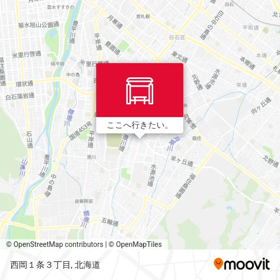 西岡１条３丁目地図