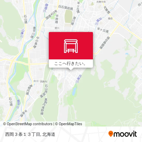 西岡３条１３丁目地図