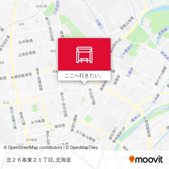 北２６条東２１丁目地図