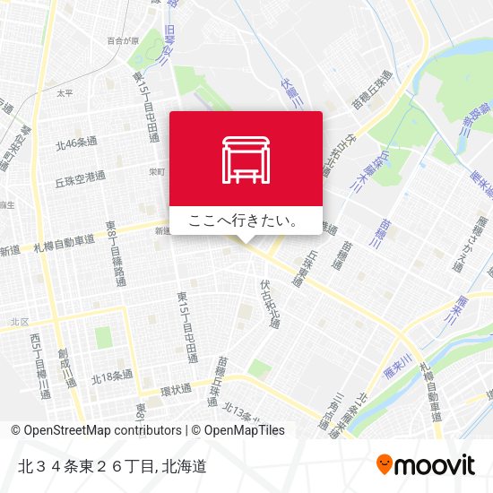 北３４条東２６丁目地図