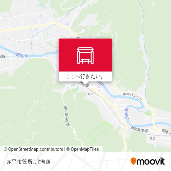 赤平市役所地図