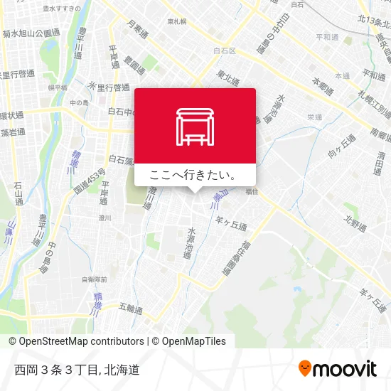 西岡３条３丁目地図