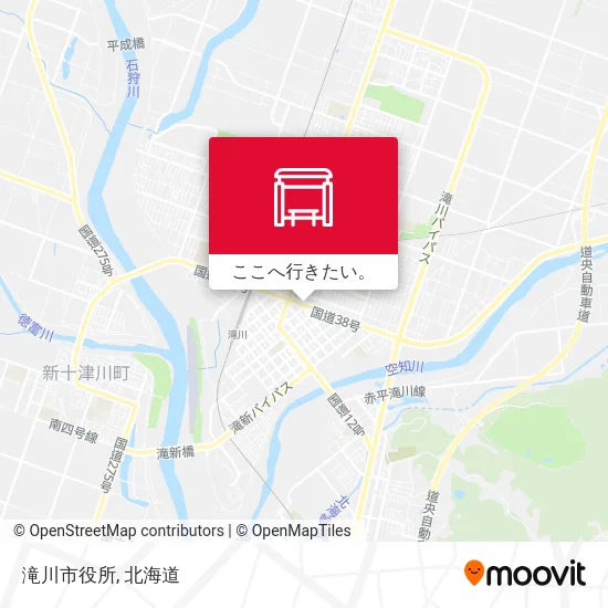 滝川市役所地図