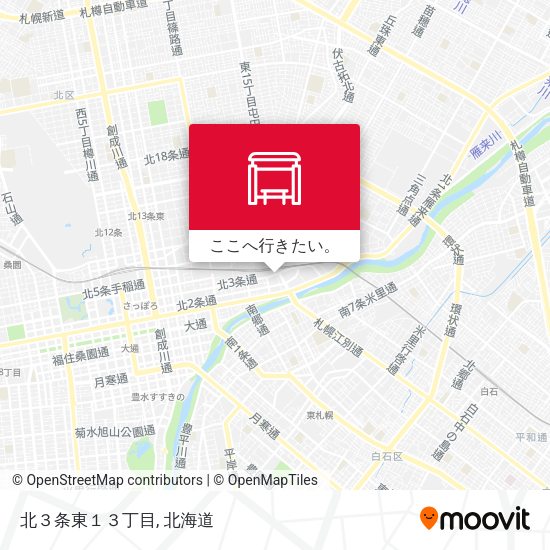 北３条東１３丁目地図