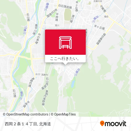 西岡２条１４丁目地図