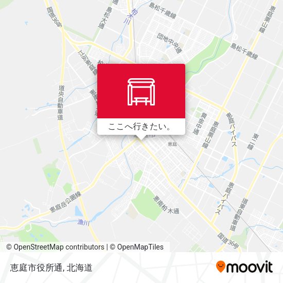 恵庭市役所通地図