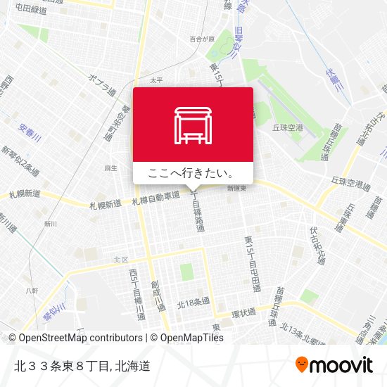 北３３条東８丁目地図