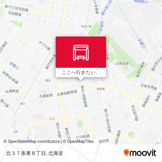 北３７条東８丁目地図