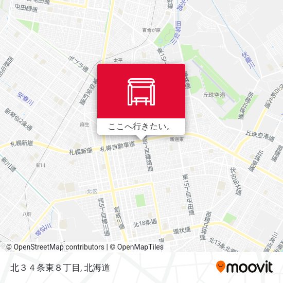 北３４条東８丁目地図