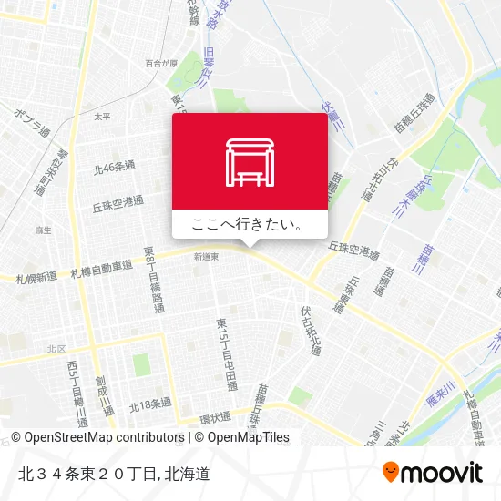 北３４条東２０丁目地図