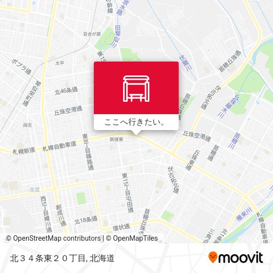 北３４条東２０丁目地図