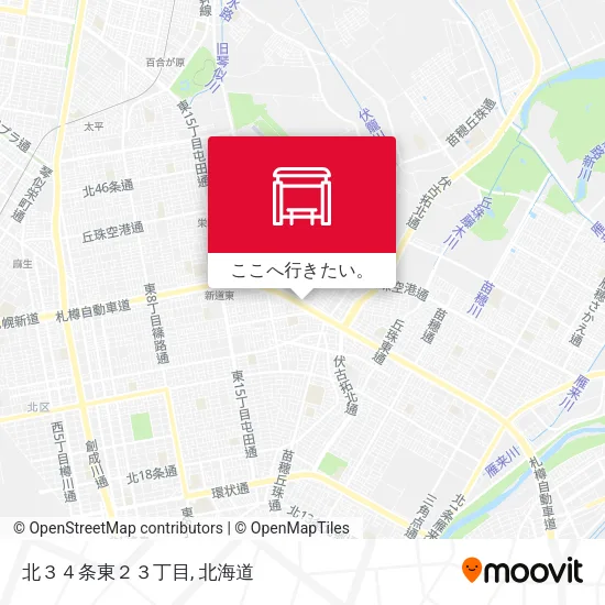 北３４条東２３丁目地図