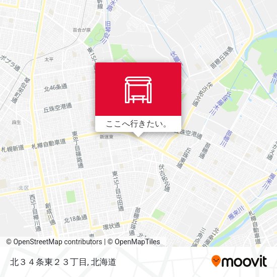 北３４条東２３丁目地図
