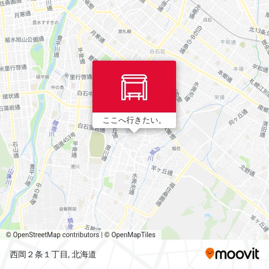西岡２条１丁目地図