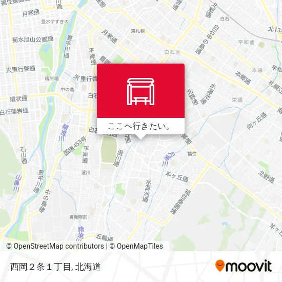 西岡２条１丁目地図