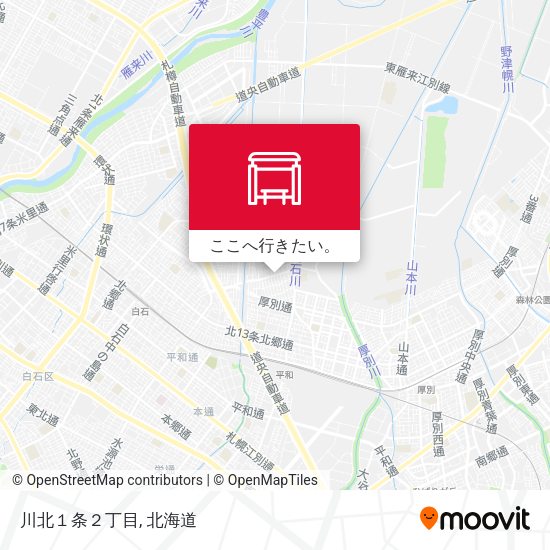 川北１条２丁目地図