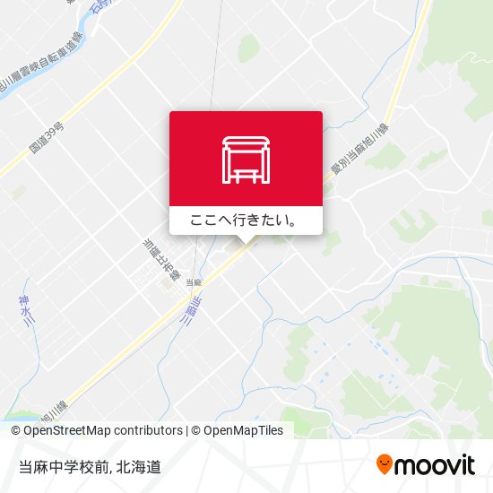 当麻中学校前地図