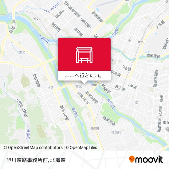 旭川道路事務所前地図