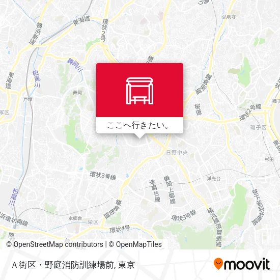 Ａ街区・野庭消防訓練場前地図