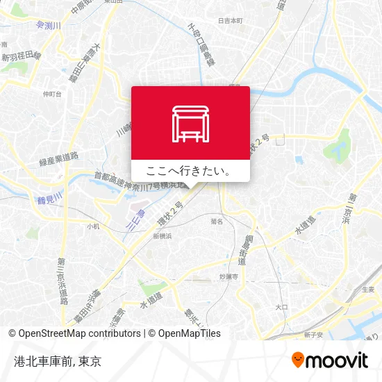 港北車庫前地図