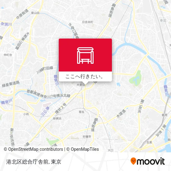 港北区総合庁舎前地図