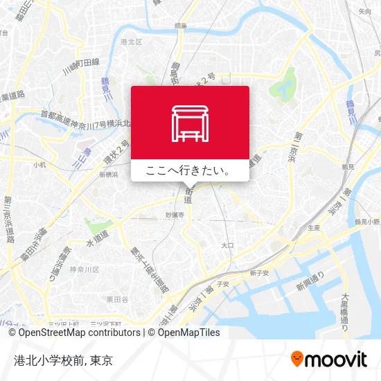 港北小学校前地図