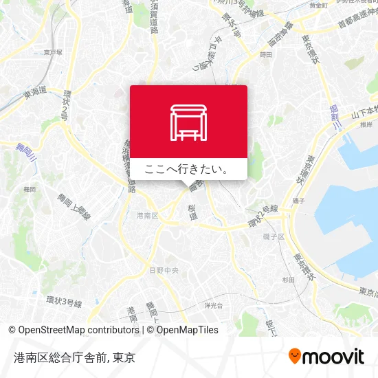 港南区総合庁舎前地図