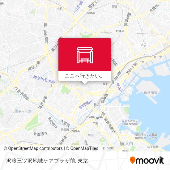 沢渡三ツ沢地域ケアプラザ前地図