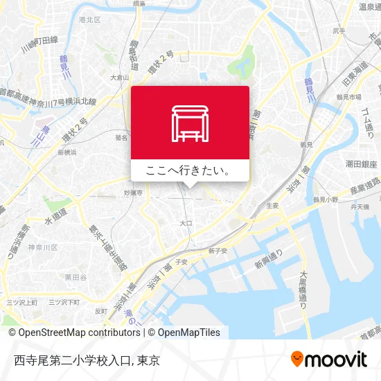 西寺尾第二小学校入口地図