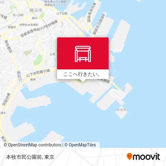 本牧市民公園前地図